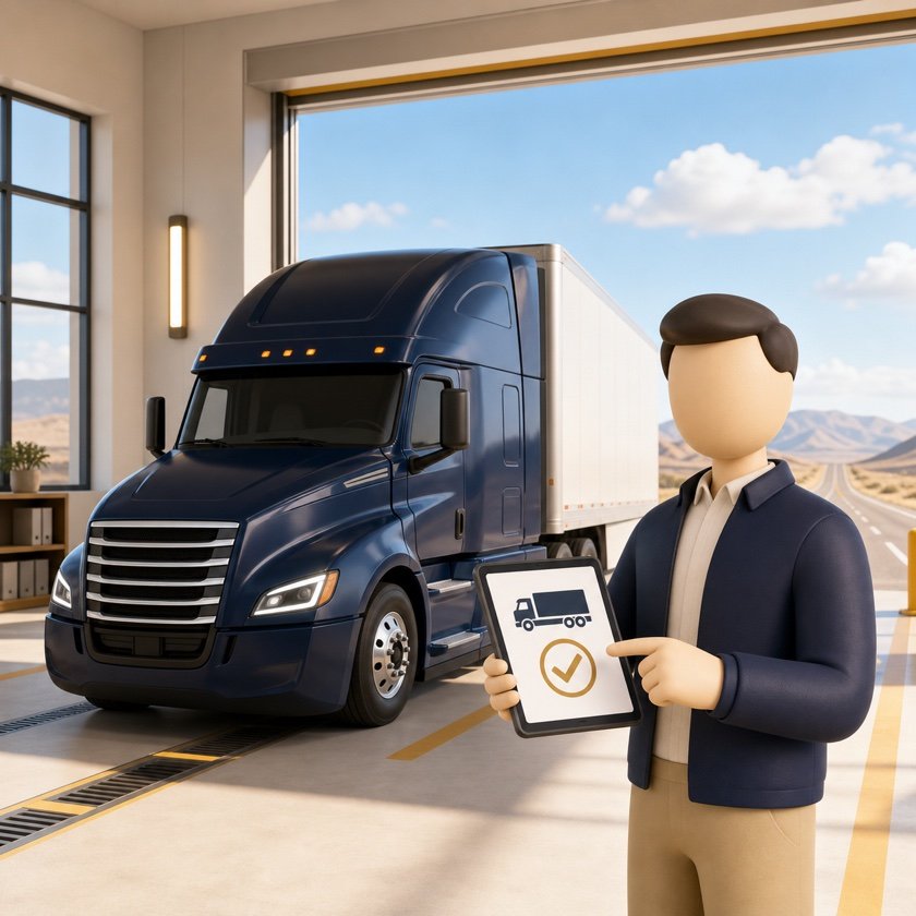 Carrier preparando el registro USDOT de un camión comercial